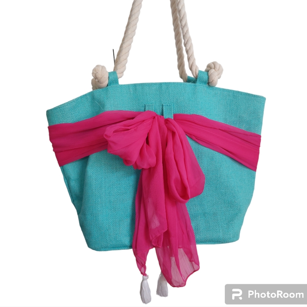 Mud Pie Tassel Sarong Along Tote Bag NWOT